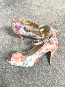 Scarpe stiletto Joe Browns tacco floreale taglia UK 5 38 estate matrimonio vacanze nuove con etichette - Foto 1 di 9