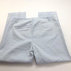 Talbots Perfect Crop 10 (Fit 33W 26L) High Rise Pants Striped Blue NWOT - Picture 1 of 11