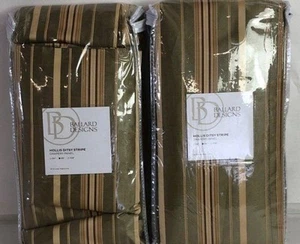Ballard Designs Drapery Panels Pair - 2 Hollis Stripe 50x96” Sage Panels - Picture 1 of 4
