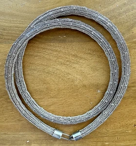 Artisan Handmade Sterling Silver 925 10MM Mesh Tube 32" Necklace 71.10 Grams - Picture 1 of 6
