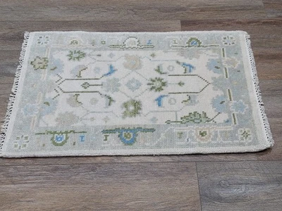 Bohemian Oushak Rug, Oushak Turkish Rug, Hand Made Contemporary Rug, 2x3Ft - Image 1 of 4