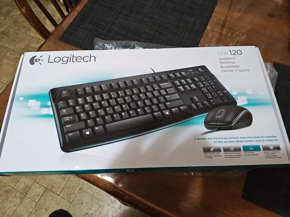 Logitech MK120 Wired USB Keyboard and Mouse, Black (920-002565) - Image 1 of 1