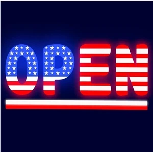 Open Signs for Business, FUNZING 24'' x 12'' Bright LED Open Sign with... - Picture 1 of 10