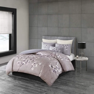 N Natori Sakura Duvet Cover Reversible Cherry-Blossom Cotton Printed Flower F... - Image 1 of 4
