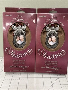 2 Dicksons I’ll Be Home For Christmas Ornaments Pewter Christmas Sentimental - Picture 1 of 10