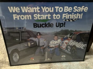 Vintage Mark Martin Poster NASCAR State Trooper Valvoline Click It Or Ticket - Bild 1 von 7