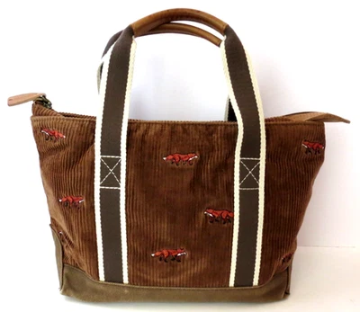 Vintage LL Bean Boat & Tote Bag - Rare Fox Embroidery & Leather - Image 1 of 4