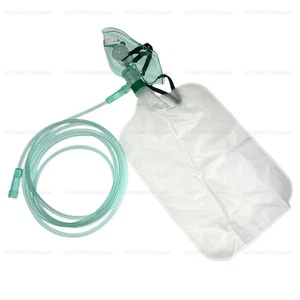 Adult Non-Rebreather Oxygen Mask with Reservoir Bag Adjustable Elastic Rope - Picture 1 of 10