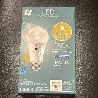 GE LED+ Dusk To Dawn A21 Light 100W Replacement New In Box - Image 1 of 4