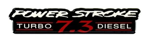 POWERSTROKE 7.3 TD EMBLEM RED/BLACK SATIN CHROME - Picture 1 of 2