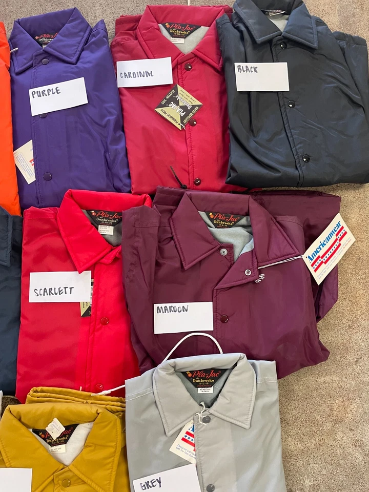 CHAQUETAS DE COLECCIÓN DUNBROOKE PLA-JAC ENTRENADORES JUVENILES VINTAGE AÑOS 70 NAILON HECHAS EN EE. UU. Foto 1 de 4