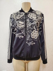 ADIDAS  originals x farm florido womens floral black track jacket SIZE S #217  - Picture 1 of 12