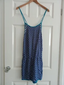 Accessorize Blue White Daisy Floral Sleeveless Strappy Shorts Playsuit Size L - Picture 1 of 23