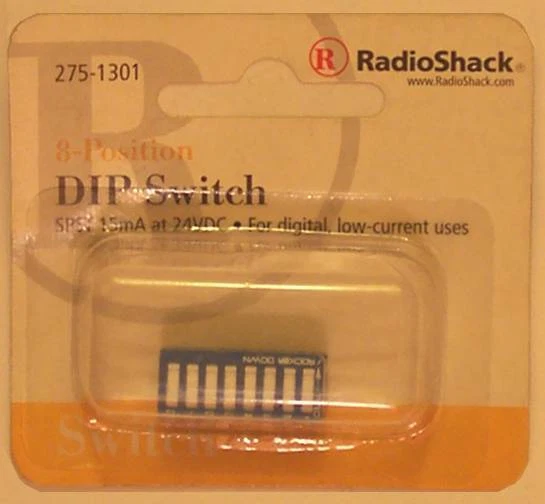 RadioShack 275-1301 8-Position DIP Switch ~ SPST Rocker ~ 15mA at 24VDC - Image 1 of 1