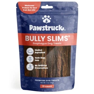 Pawstruck Natural Beef Bully Slims Gullet Chew Sticks for Dogs, 10 Count - Picture 1 of 5