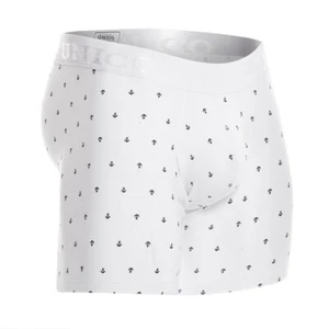 Unico Boxer Long Leg WHITE NAVIERO Cotton Men's Underwear - Picture 1 of 7