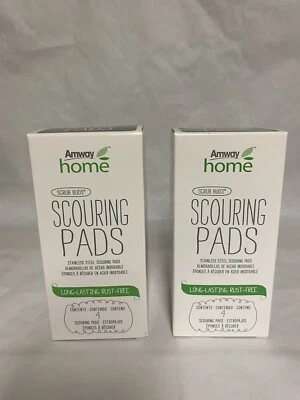 Amway home Clean Scrub Buds stainless steel Scouring Pads 2-PACK (8PCS)—(New)