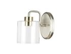 A-Street Brushed Nickel Wall Sconce Light w/ Brushed Brass Accents MISSING PARTS