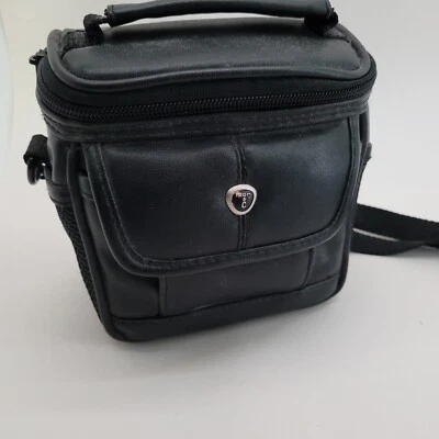 尼康 Icon 黑色人造皮革相机保护壳 带分离带口袋 拉链 完好 — 第 1/4 张图片