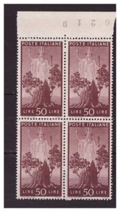 DEMOCRATICA 1946  -  LIRE 50  QUARTINA  NUOVA **   MNH - Picture 1 of 1