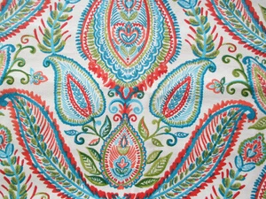 .5 yds Robert Allen Home 2012 Vibrant Paisley Upholstery Fabric Basketweave - Picture 1 of 6