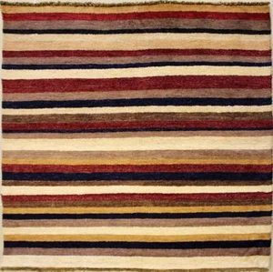 Rugstc 4x4 Senneh Gabbeh Multicolored Area Rug,Vegetable dye, Hand-Knotted,Wool - Picture 1 of 5