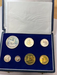 1962 South Africa 7 coin mint set, GEM UNC with color, Silver, in OGP - Picture 1 of 5