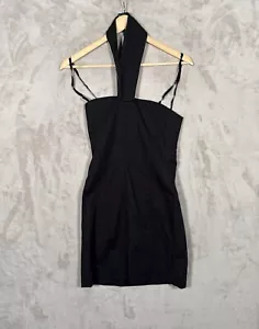 Alexander Wang Mini Dress Womens Size 0 Black Leather - Picture 1 of 6
