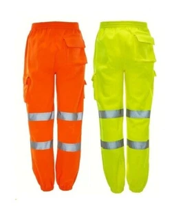 Pantalones de chándal de alta visibilidad de alta visibilidad Pantalones con bolsillos con cremallera para hombre - Imagen 1 de 4