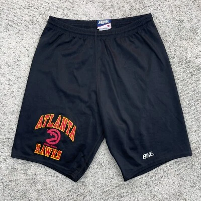VTG Atlanta Hawks Shorts Womens XL Bike Made In USA Stretch Elastic Waist Black - Image 1 of 4