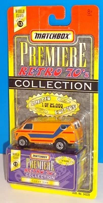 Matchbox World Class Series 13 Premiere Retro '70s Collection Chevy Van Orange - Image 1 of 4