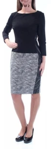Lauren Ralph Lauren 4866 Womens Vasha B/W Faux Leather Wear to Work Dress 2 - Bild 1 von 5
