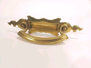 Art Nouveau Brass Letterbox Plate Door Pull Salvage Architectural Letter Flap - Picture 1 of 11