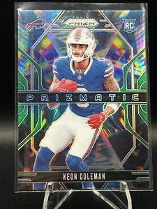 2024 Panini Prizm KEON COLEMAN Rookie Prizmatic Green Buffalo Bills RC #15 - Picture 1 of 2
