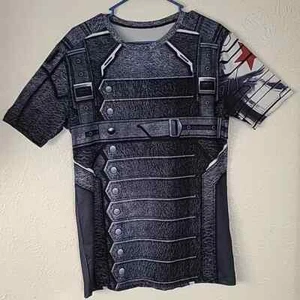 Captain America Winter Soldier Mens Graphic Compression TShirt 3D Print Sz 2XL - Picture 1 of 15