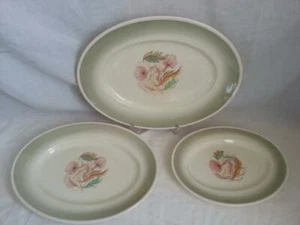 Susie Cooper Sea Anemone 3 Graduated Oval Platters - 16, 14 and 11 3/4 inches - Picture 1 of 8