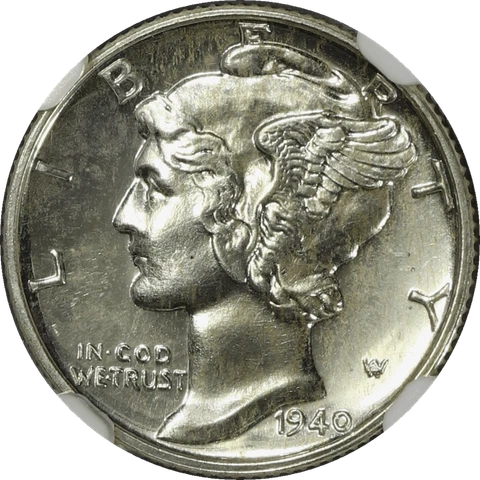 1940 Mercury Dime 10c, NGC PF 66 - Nice Original Coin Cover