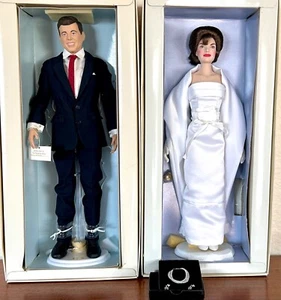 SET John F Kennedy & Jackie Kennedy Dolls The Franklin Mint Both NEW in Boxes - Picture 1 of 20