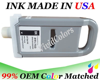 Cartridge fit canon PFI-703 Black bk Ink iPF 810 815 820 825 imagePROGRAF tank  - Image 1 of 2