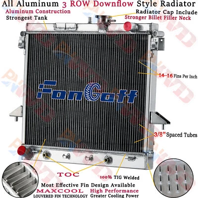 3 Row Radiator For 06-10 Hummer H3 H3T 3.7L/ GMC Canyon/ Colorado 5.3L 2006-2012 - Image 1 of 4