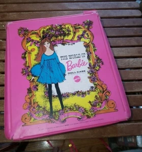 VINTAGE BARBIE TRAGETASCHE ROSA RETRO MATTEL WORLD of BARBIE PUPPE KOFFER BOX 1968 - Bild 1 von 12