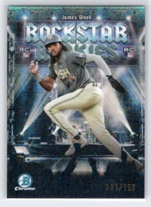 2025 Bowman James Wood RC Rockstar Chrome Rookies RR-11 Mini Diamond 1/150 First - Picture 1 of 2
