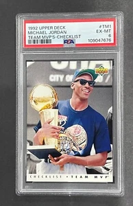 1992-93 Upper Deck Team MVP's Checklist- Michael Jordan #TM1 - PSA 6 - Picture 1 of 2