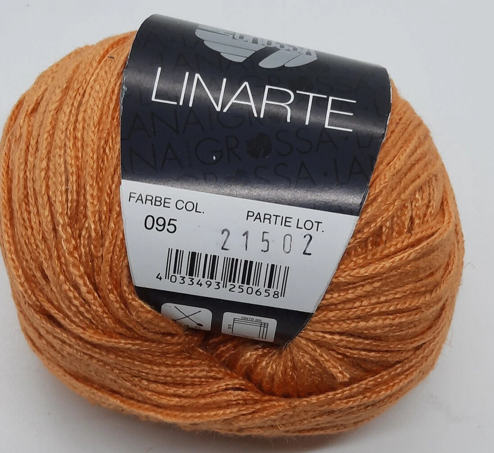 (90 €/kg):  50 g LG LINARTE, Bändchengarn mit Leinen, Part. 21502 Fb. 095 # 6037 - Bild 1 von 1