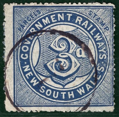 Australia States NSW GOVERNMENT RAILWAY Parcel Stamp 3d Used {samwells}PIW49 - Image 1 of 4