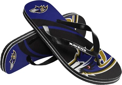 Forever Baltimore Ravens 2015 Logo Flip Flop Thong Sandal Womens Size Small 8 - Image 1 of 4