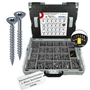 Frantos Sortimentskoffer Spanplattenschrauben Senkkopf Edelstahl A2 Holzschraube - Bild 1 von 8