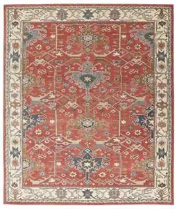 Channing Red Handmade Contemporary Oriental Style 100% Woolen Area Rugs & Carpet - Picture 1 of 4