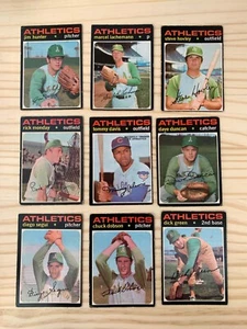 Lot of 9 - 1971 O-Pee-Chee OAKLAND A'S - Hunter, Monday, Duncan, Segui ++ - Bild 1 von 2