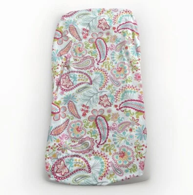 Pottery Barn Kids PBK Paisley Pink Fitted Crib Sheet Organic Cotton 27” X 52” - Image 1 of 4
